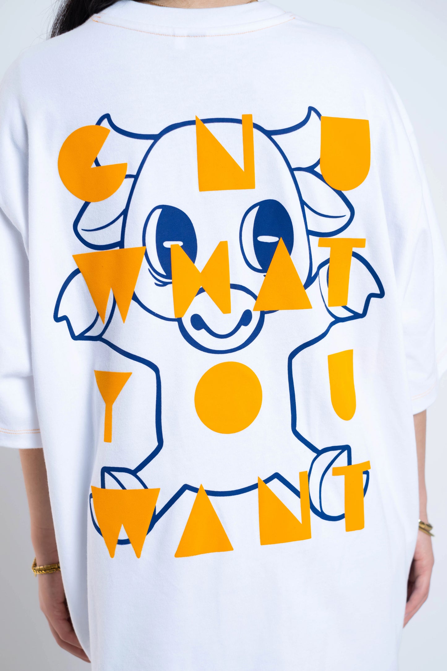 Oversized Tee Orange/Blau – Gnu what you want