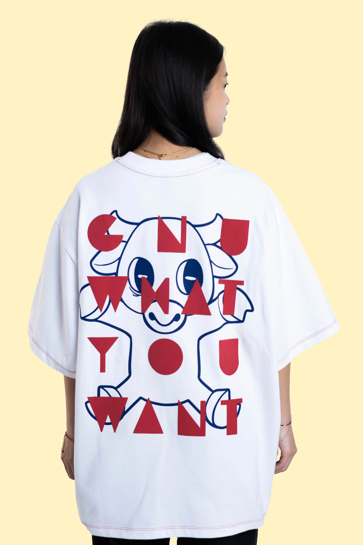Oversized Tee Rot/Lila – Gnu what you want
