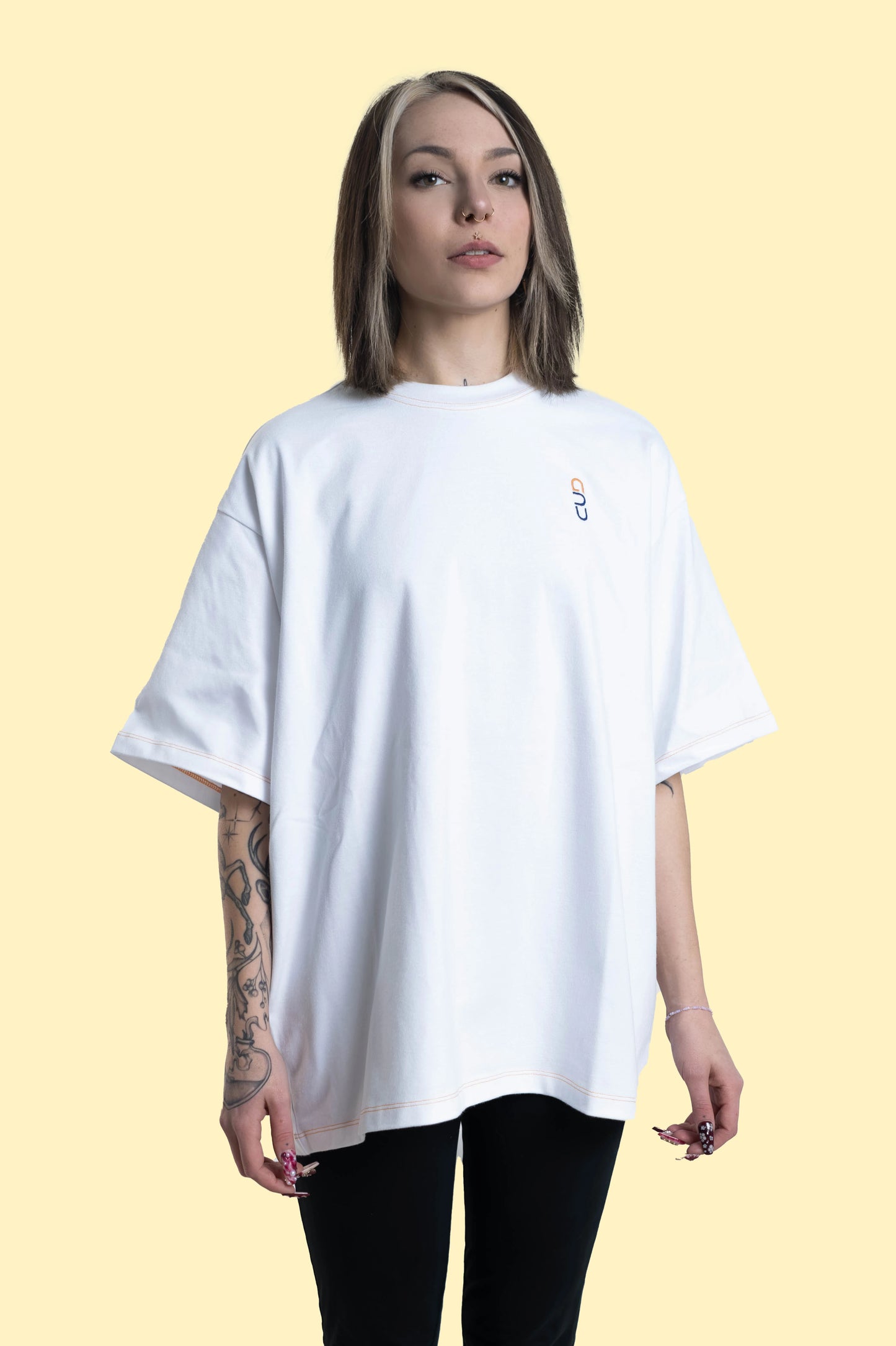 Oversized Tee Orange/Blau – Gnu what you want