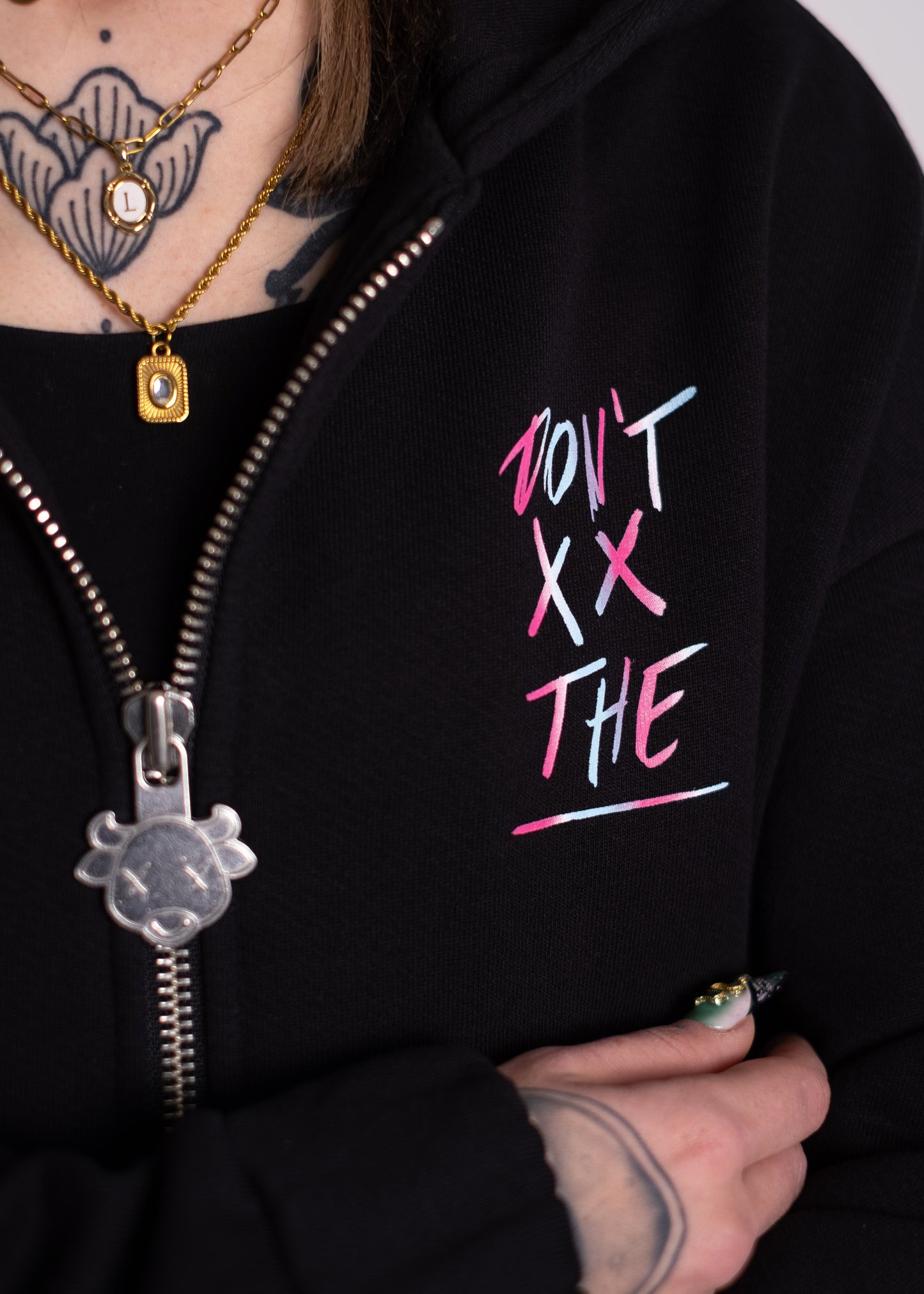 Gnu Zip-Hoodie Black - Don't Croissant The Line