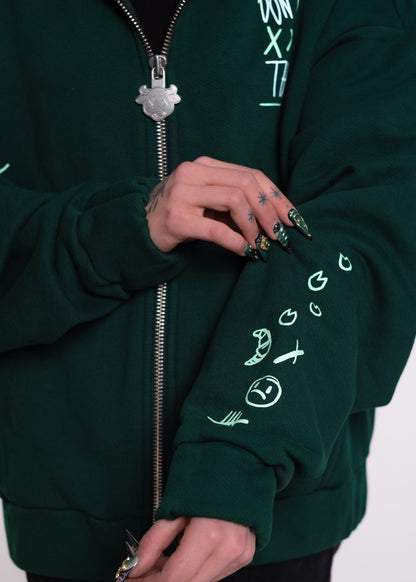 Gnu Zip-Hoodie Green - Don't Croissant The Line