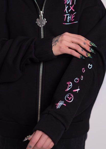 Gnu Zip-Hoodie Black - Don't Croissant The Line