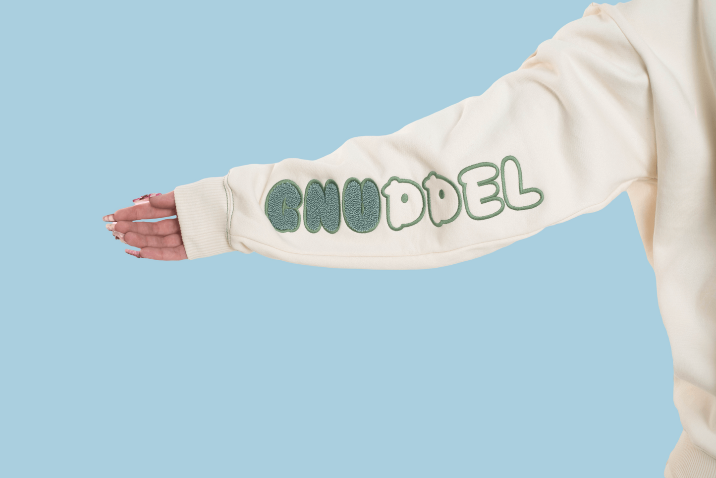 Zip-Hoodie - "Gnuddel mich" Beige
