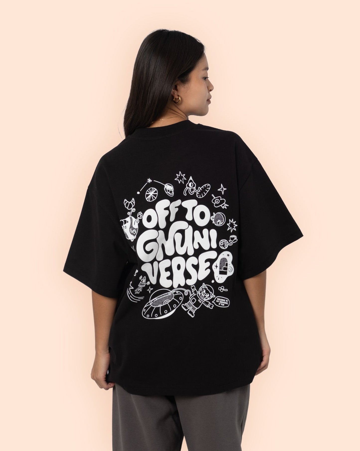 Oversized Tee - Gnuniverse Black
