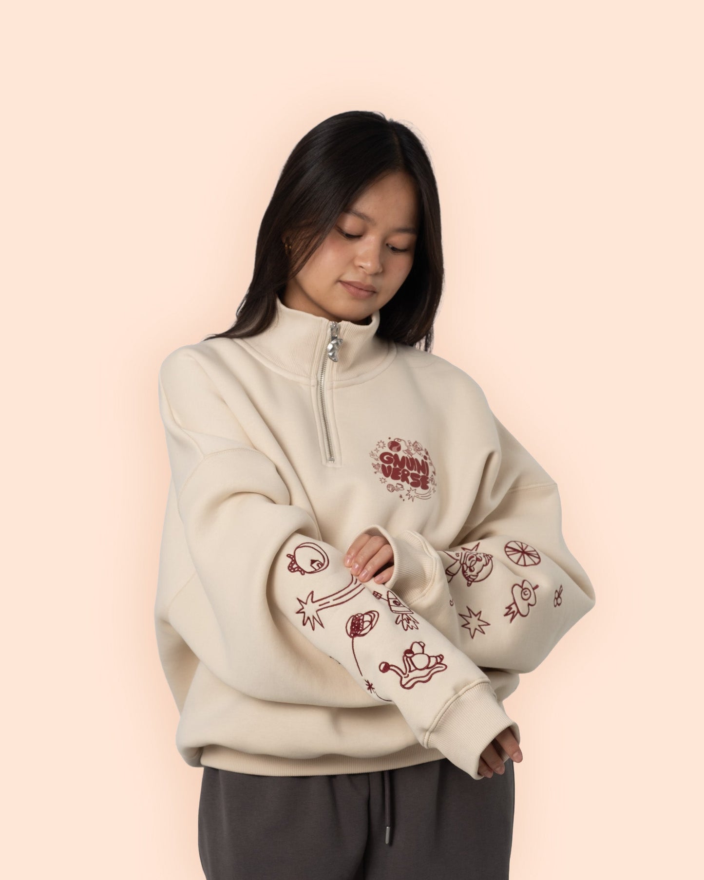 Half Zip - Gnuniverse Beige