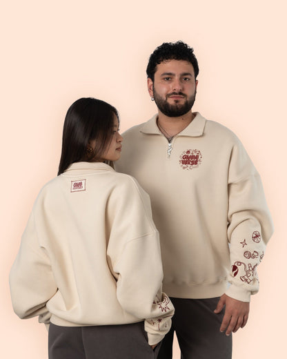 Half Zip - Gnuniverse Beige