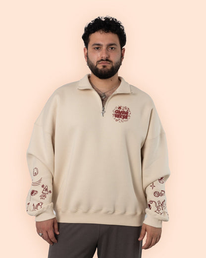 Half Zip - Gnuniverse Beige