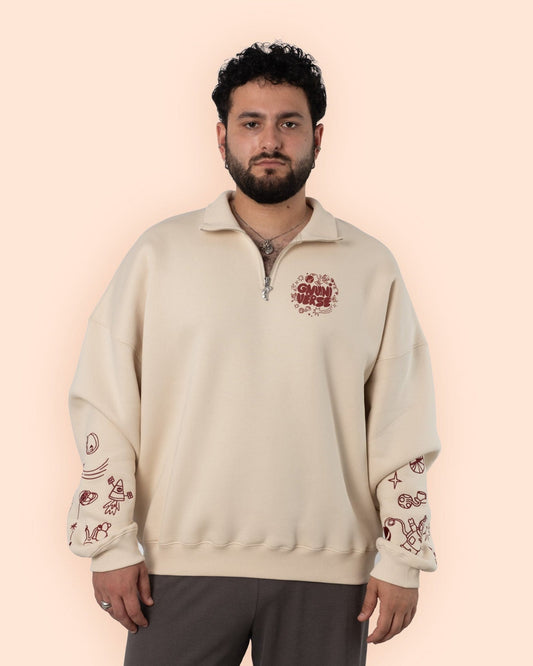 Half Zip - Gnuniverse Beige